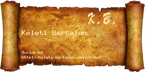 Keleti Bertalan névjegykártya